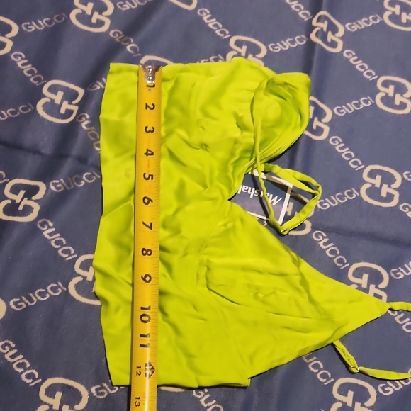 AERI Neon Green Silk Top SIZE M - Picture 7 of 11